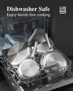 Tri-Ply Stainless Steel Frying Pans Set,PFOA&PTFE Free Skillets,Chef's Pan Set(8+10+12inch) Frying Pans for cooking,Induction Cookware Sets,Dishwasher and Oven Safe Kitchen set