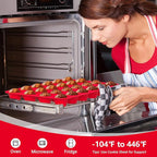 Redfly 24-Cup Silicone Mini Muffin Pan – 2 Pack Cupcake & Muffin Baking Tin Cupcake Pans
