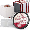 Cakebon Cake Box and Boards, 10-Inch Round Black Wrapped Edges 1/2- Inch Thick Drums with Insulated Bag and Ice Pack – Cake Transport Set, Cooler for Cake Delivery and Transport (1pc Each, 4pcs Total)