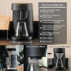 Ratio Four Coffee Machine - Coffee Maker with Removable Water Tank - Drip Coffee Maker with 4 Minute Brew Time - 5-20 Ounce Single-Serve Coffee Maker - 11.5”H x 7.5”W