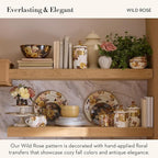 MACKENZIE-CHILDS Enamel Canister, Kitchen Storage Container with Lid, Large, Wild Rose White