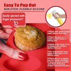 6 Cups Jumbo Muffin Pan,Silicone Cupcake Pan for Baking Food Grade Silicone Non Stick - Upgraded Thickened