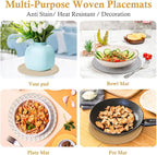 Billbotk 8" Trivets for Hot Dishes, Hot pots and Pans, 6 Heat Resistant Hot Pads, Pot Holders for Kitchen, Hot Plate Mats for Table, Kitchen Decor for Counter, Home Essentials, Farmhouse(Boho)