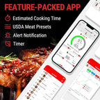 ThermoPro TempSpike Wireless Meat Thermometer for Grilling and Smoking, 500ft Bluetooth Meat Thermometer with Wireless Probe, Ideal for Sous Vide Smoker Rotisserie BBQ Oven Smoker