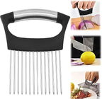 2025 Upgraded Onion Slicer, Onion Holder Chopper for Slicing, Chopper Slicer Assistant Tool, Cutter for Slicing of Meat, Potato, Tomato Kitchen Gadgets (1, Max)