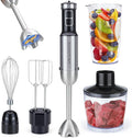 Immersion Blender Handheld, 5 in 1 Hand Blender, 12 Speed Stainless Seel Immersion Blender, Whisk, Chopper, Beaker, Beaters