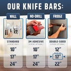 17" Premium Magnetic Knife Holder for Refrigerator (Double-Sided Heavy-Duty Magnets) - Upgraded Strip for Strong Fridge Mount - Clear Up Counter Space - 304 Anti-Rust Stainless Steel (Upgraded Design)