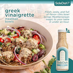 SideDish Zesty Greek Vinaigrette (Pack of 3) - Seed Oil, Dairy & Gluten Free Salad Dressing w/Avocado Oil - Refined Sugar Free, Healthy Greek Salad Dressing - Balsamic Paleo Marinade for Dips, Spread