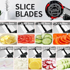 Mandoline Food Slicer, Adjustable Mandoline Slicer for Kitchen, Stainless Steel Mandolin Vegetable Chopper for Potato/Tomato/Onion, Vegetable Slicer Julienne Cutter with Cut-Resistant Gloves