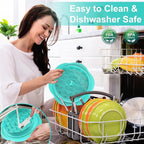 Chicken Shredder Large Chicken Breast Shredder Tool Twist with Brush&Fork, Visible Meat Shredder Machine, Anti-Slip Strip, Ergonomic Handle, BPA Free, Pork Beef Chicken(Mint Green)