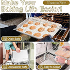 TeamFar Stainless Steel Baking Sheet with Rack Set, 16/12.5/9 Inch Cookie Sheets Baking Pans and Cooling Racks for Cooking Serving, Non-Toxic & Heavy Duty, Dishwasher Safe, 6 PCS (3 Pans + 3 Racks)