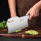 Plys Meat Cleaver Knife, Heavy Duty Bone Chopper for Kitchen, 7.2 inch -Double-Edged Butcher Knife, Gifts for Men