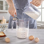 DaYammi 4-Cup Plastic Measuring Cups 1-Piece, Food-Grade Measuring Cup for Dishwasher, Liquid Measuring Cups for Baking, Cooking, Prepping, Pitcher with Readable Markings, Clear