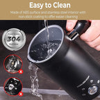 HAUSHOF Electric Milk Frother, 4-in-1 Milk Frother and Steamer, Large Capacity, Automatic Warm and Cold Foam Maker and Milk Warmer for Coffee, Latte, Macchiato, Cappuccino, Hot Chocolate, Black