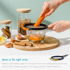 Dreamfarm Ograte Two-Sided Coarse Food & Vegetable Speed-Grater with Non-Slip Bowl Hook & Foot - 6mm Coarse Grater, Orange