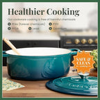Larder & Vine Enameled Cast Iron 8 qt Dutch Oven Pot with Lid | Bread Baking | Compatible on All Cooktops & Oven Safe to 500° F | Great for Sourdough Bread | Bondi