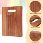 Vesici 18 Pack Bamboo/Wood Cutting Board with Handles Bulk Plain Blanks Laser Engraving Chopping Board for Customized Engraving Gifts Crafts Christmas Keepsakes(Walnut,14''x11'')
