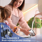 Electric Cheese Grater,300W DC Motor Salad Maker,Electric Slicer Shredder with 5 Different Shapes of Blades,Electric Vegetable Cutter for Potato,Carrot,Black