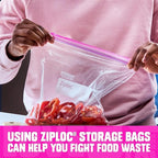 Ziploc Gallon Food Storage Bags, Stay Open Design with Stand-Up Bottom, Easy to Fill, 22 Count (Packaging May Vary)