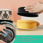 P&P CHEF Non-stick Cake Pan Set of 2, 8 Inch Round Baking Cake Pans Tins for Tier Smash Cakes, Non-Toxic & Solid, Stainless Steel Core & Leak-Proof, 2Pcs