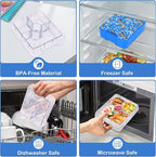 Bento Lunch Box Set With 10oz Soup Thermo, Leak-proof Lunch Containers with 4 Compartment, Kids Hot Thermo Food Jar/Insulation Lunch Bag, Food Containers for School（Shark）