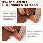 Rolling Knife Sharpener Kit,Knife Sharpener Tool,15 & 20 Degree Sharpening for Kitchen Knives, Rolling Sharpener for Knive is Suitable for Any Kitchen Roller Knife Sharpener