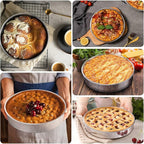 LIANYU 9 Inch Round Cake Pan Set of 3, Stainless Steel Layer Deep Round Baking Cake Pan Set, Metal Baking Tins Mold Perfect for Brownie Lasagna, Dishwasher & Oven Safe