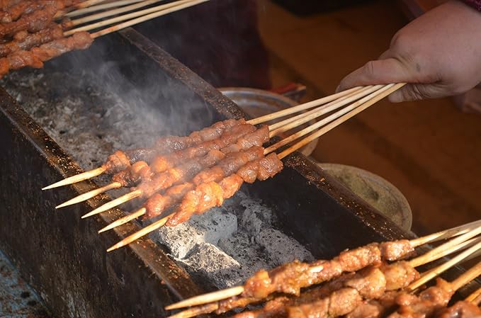 KingSeal Renewable Bamboo Heavy Weight Kebab Skewers, BBQ Sticks, 10 Inches x 3.8 mm Diameter, Retail Pack - 4 Bags of 100 (400 Count)