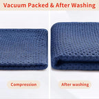 Homaxy 100% Cotton Waffle Weave Kitchen Dish Cloths, Ultra Soft Absorbent Quick Drying Dish Towels, 12 x 12 Inches, 18-Pack, Navy Blue