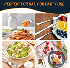 60 Piece Silverware Set for 12, Premium Stainless Steel Flatware Set, Eating Utensil Sets with Steak knives, Cutlery Tableware Service Include Fork Knife Spoon Set, Mirror Polished