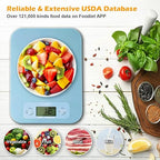 Digital Food Scale for Weight Loss - Smart Food Scale with Nutritional Calculator, Kitchen Scales for Food Grams and Ounces, Food Weight Scale for Baking, Diet, Diabetics, Calories 0.1oz/1g (3g-5kg)