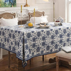 patdrea Designer Vintage Blue Rectangle Tablecloth,Linen Anti-Wrinkle Paisley Pattern Farmhouse Extra Long Table Cloth,Decor Cover for Kitchen Dining,Christmas,Thanksgiving,67"x118"-Lantang a