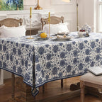 patdrea Designer Vintage Blue Rectangle Tablecloth,Linen Anti-Wrinkle Paisley Pattern Farmhouse Table Cloth,Decor Table Cover Cloth for Kitchen Dining,Christmas,Thanksgiving,63"x87"-Lantang a