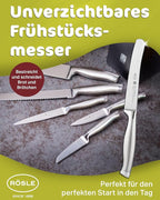 Rösle Basics Line Stainless Steel Serrated Breakfast and Snack Knife, 4.3-inch Blade