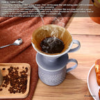 Pour Over Coffee Maker with 100 Sheets of V60 Paper Filter, 15 oz Ceramic Coffee Mug & Ceramic Coffee Dripper, 1 Cup-Single brew coffee set, Purple