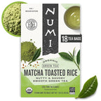 Numi Organic Tea Matcha Toasted Rice, 18 Count (Pack of 1) Box of Tea Bags, Green Tea (Packaging May Vary)