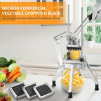 WICHEMI Commercial Vegetable Chopper Dicer with 3 Replacement Blades, Heavy Duty Food Dicer Chopper for Potatoes, Peppers, Mushrooms