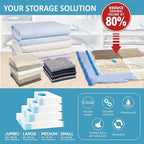 22 Vacuum Storage Bags with Hand Pump, 80% Space Saver Vacuum Seal Storage Bags for Clothing, Travel Lugggage, Blankets, Comforters