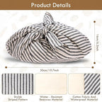 yeload 2 Pack Beeswax Bread Bags, Striped Linen Bento Bags, 14" Cotton Loaf Bag, Reusable Organic Food Storage, Sourdough Bag, Rustic Farmhouse Azuma Bukuro Origami Wrap for Baked Gifts (Caffe, 2)