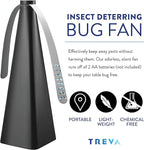 Treva Bug Fan Fly Deterrent with Holographic Blades to Clear Bugs, Mosquitoes, and Flies, Battery Powered Fly Fan 2 Pack