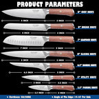 YOTSUBA Kitchen Knife Set, 7PCS Kitchen Knives Set High Carbon Stainless Steel Sharp Knife, Knives Set for Kitchen with Ergonomic Handle