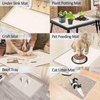 Silicone Coffee Maker Mat with Lip, 19.7'' x 15'' Heavy Duty Coffee Maker Mat for Countertops, Coffee Tray Fit Under Coffee Machine Appliance Automatic Machines Espresso Accessory, Cream White