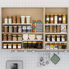 Stackable Expandable Metal Shelf Organizer - Adjustable Wire Storage Rack with Holes for Kitchen, Bathroom, Cabinet, Office - Space Saving, Durable & Sturdy Design（2PACKS/Large/White