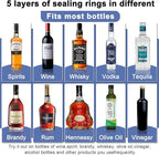 36-Pack Stainless Steel Pour Spouts for Liquor Bottles, Oil, Vinegar, and Wine – Liquor Bottle Pourers with Rubber Dust Caps – Bar Pourers for Bartending