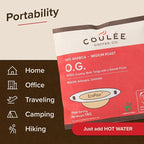 Coulée EcoPour O.G. Coffee, All Paper Single Serve Colombian Coffee, Medium Roast, Use for Camping or Traveling, Pre Filled Compostable Filters, Ready to Brew with Hot Water, Plastic Free, 10 Pack