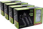 Party Bargains Emerald Clear Plastic Silverware 1440 pcs Set: 720 Forks, 480 Spoons, 240 Knives. Heavy Duty Elegant Cutlery Disposable Utensils Combo Pack for Ceremonies Catering Galas Cocktail Party