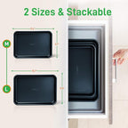 NutriChef 2-Piece Baking Sheet Non Stick - Premium Carbon Steel Cookie Sheets for Baking - Large and Medium Baking Trays for Oven - Blue Diamond