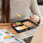 GUSTO [24 oz - 50 Count 3-Compartment Meal Prep Containers with Lids – Reusable, Microwaveable, Dishwasher & Freezer Safe, BPA-Free Food Storage Boxes for Portion Control (Formerly Comfy Package)