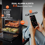 Wireless Meat Thermometer with Smart Timer & APP Alerts, 800ft Bluetooth Grill Food Thermometer, 4 X 0.19In Ultra Thin Probes, ±0.5℉ Accuracy, Big Digital Backlit Screen, for BBQ, Oven, Smoker