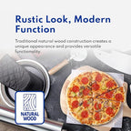 New Star Foodservice 50332 Restaurant-Grade Wooden Pizza Peel, 18" L x 16" W Plate, with 8" L Wooden Handle, 26" Overall Length